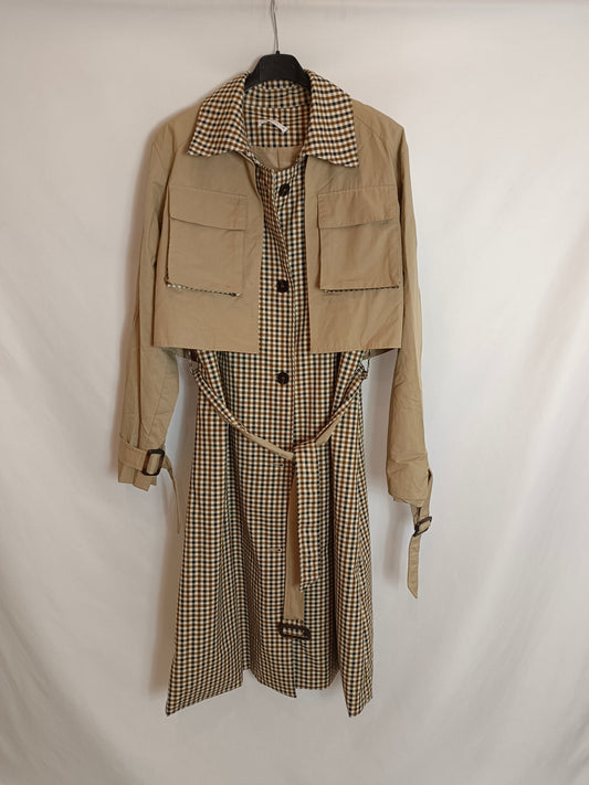 MY STAR. Chaleco cuadros sobrecapa T.m