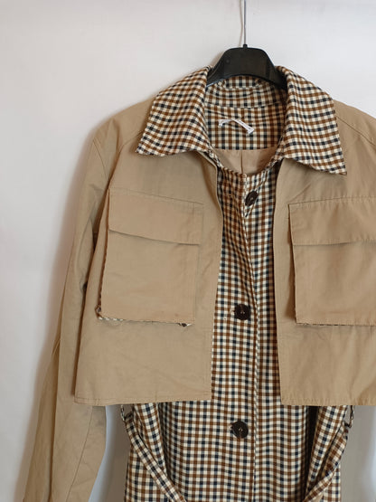 MY STAR. Chaleco cuadros sobrecapa T.m