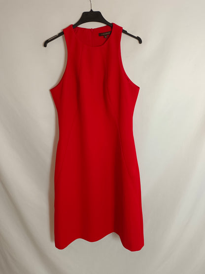 ADOLFO DOMINGUEZ. Vestido rojo textura T.40