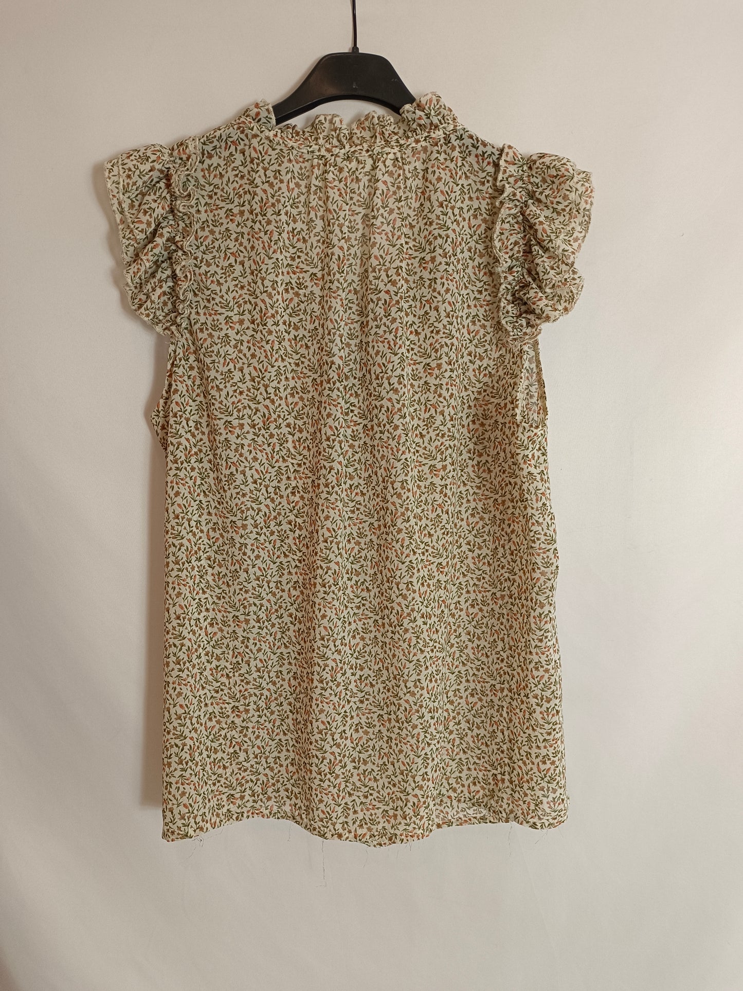 MULAYA. Beige floral blouse Tl