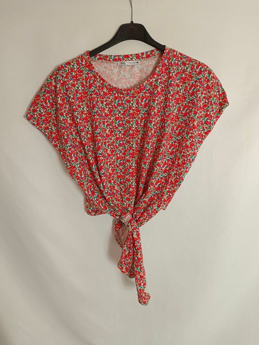 ZARA. Floral knot T-shirt TM