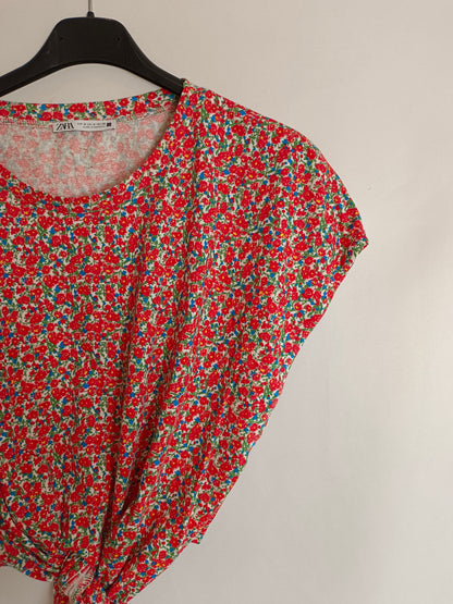 ZARA. Floral knot T-shirt TM