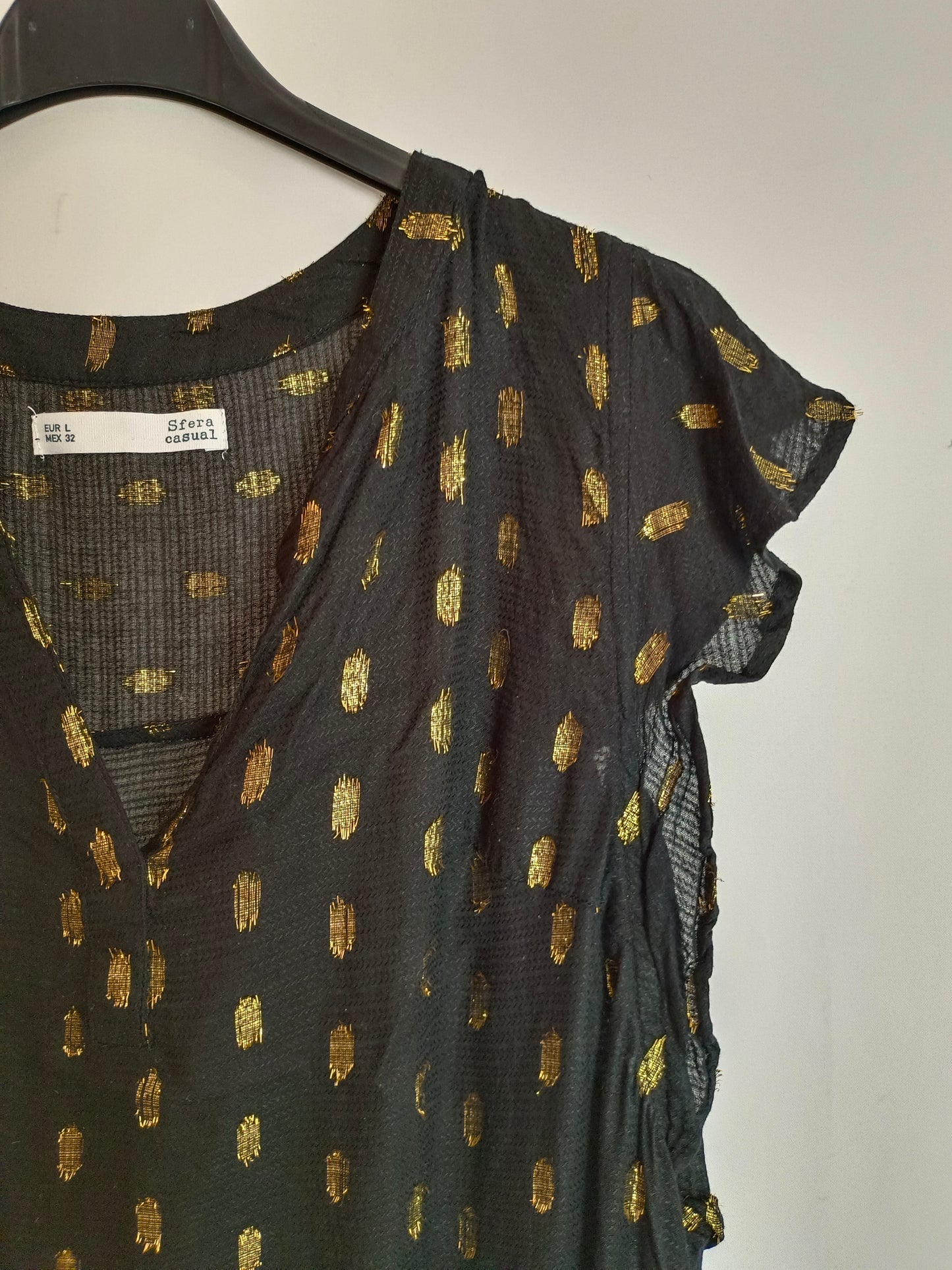 SFERA. Black plumeti blouse Tl