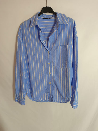 SFERA. camisa azul rayas T.s