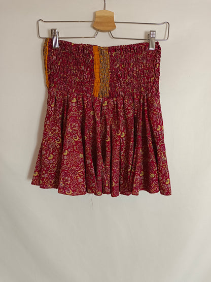 COLINE. Burgundy floral Ts skirt