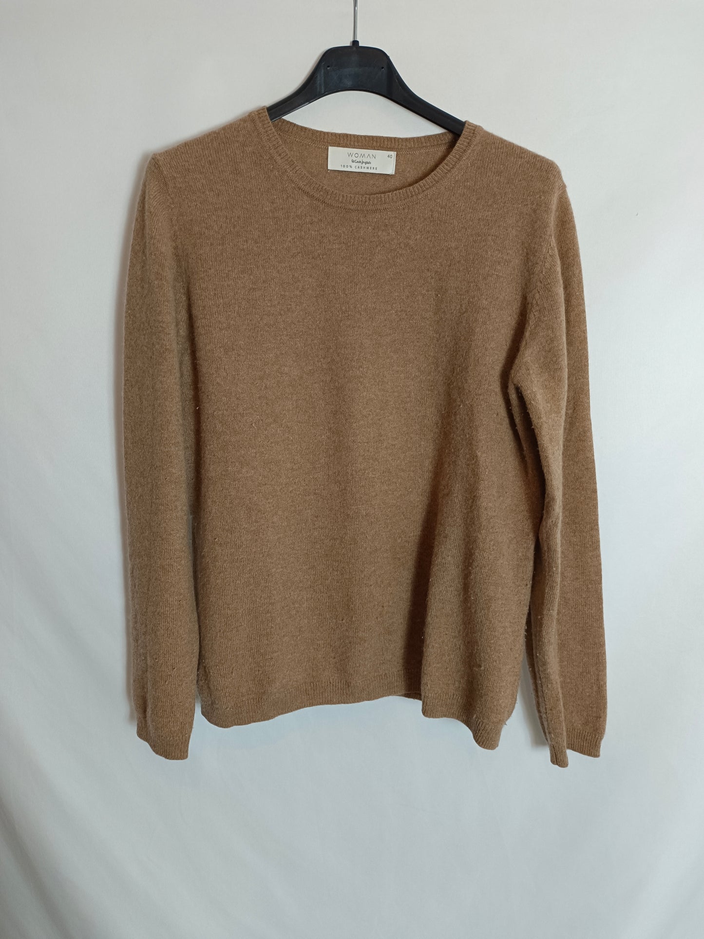 EL CORTE INGLÉS. Jersey beige cashmere T.40