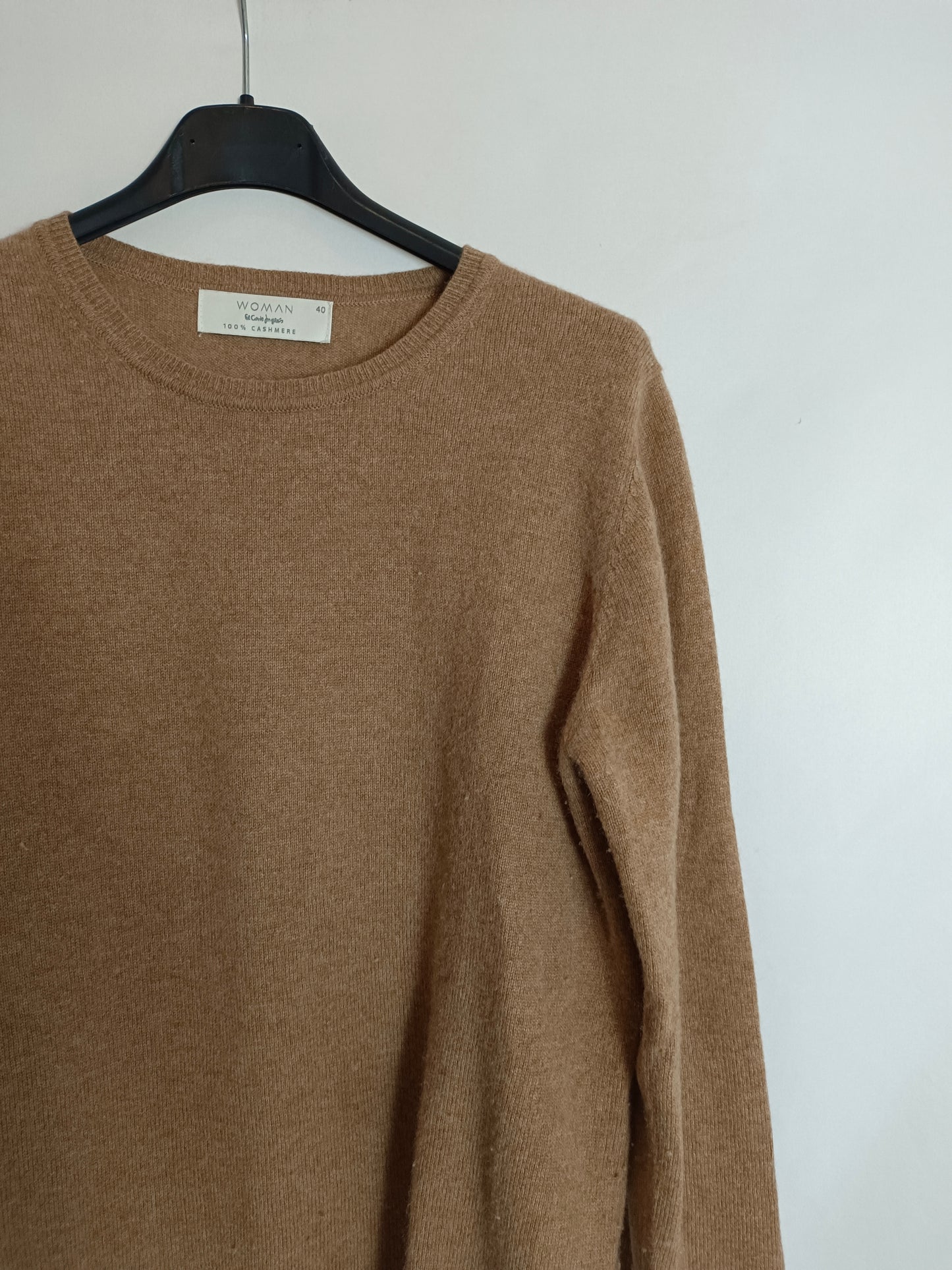 EL CORTE INGLÉS. Jersey beige cashmere T.40