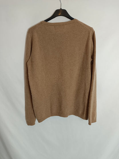 EL CORTE INGLÉS. Jersey beige cashmere T.40