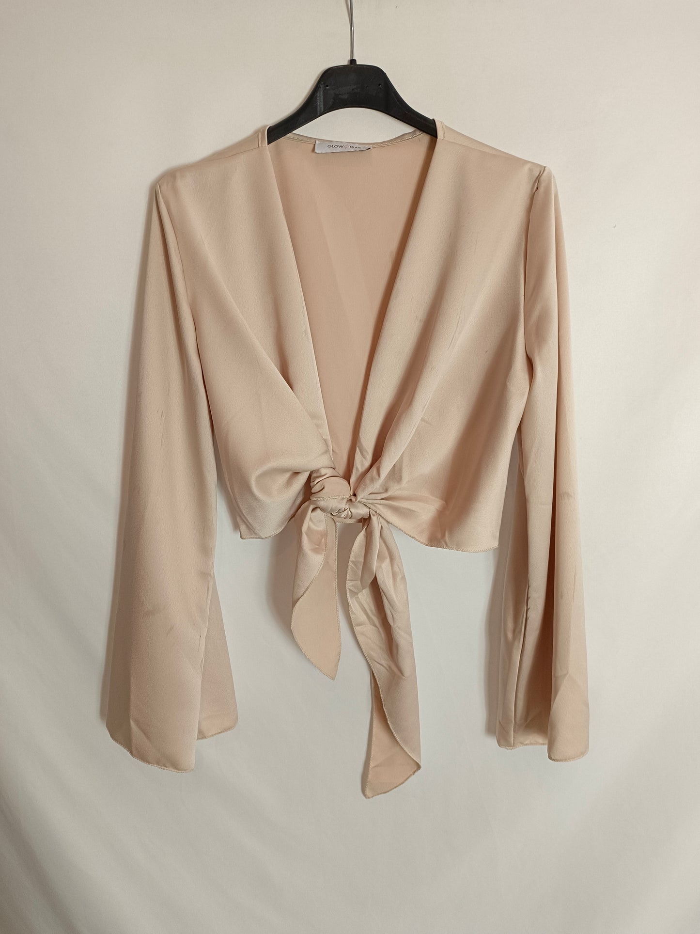 GLOW RIAS. Top beige satinado T.u(s)