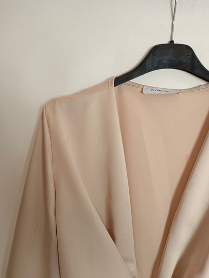 GLOW RIAS. Top beige satinado T.u(s)