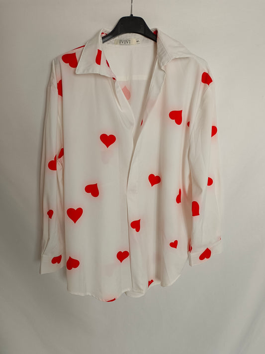 IVIVI. White blouse with hearts Tm/l