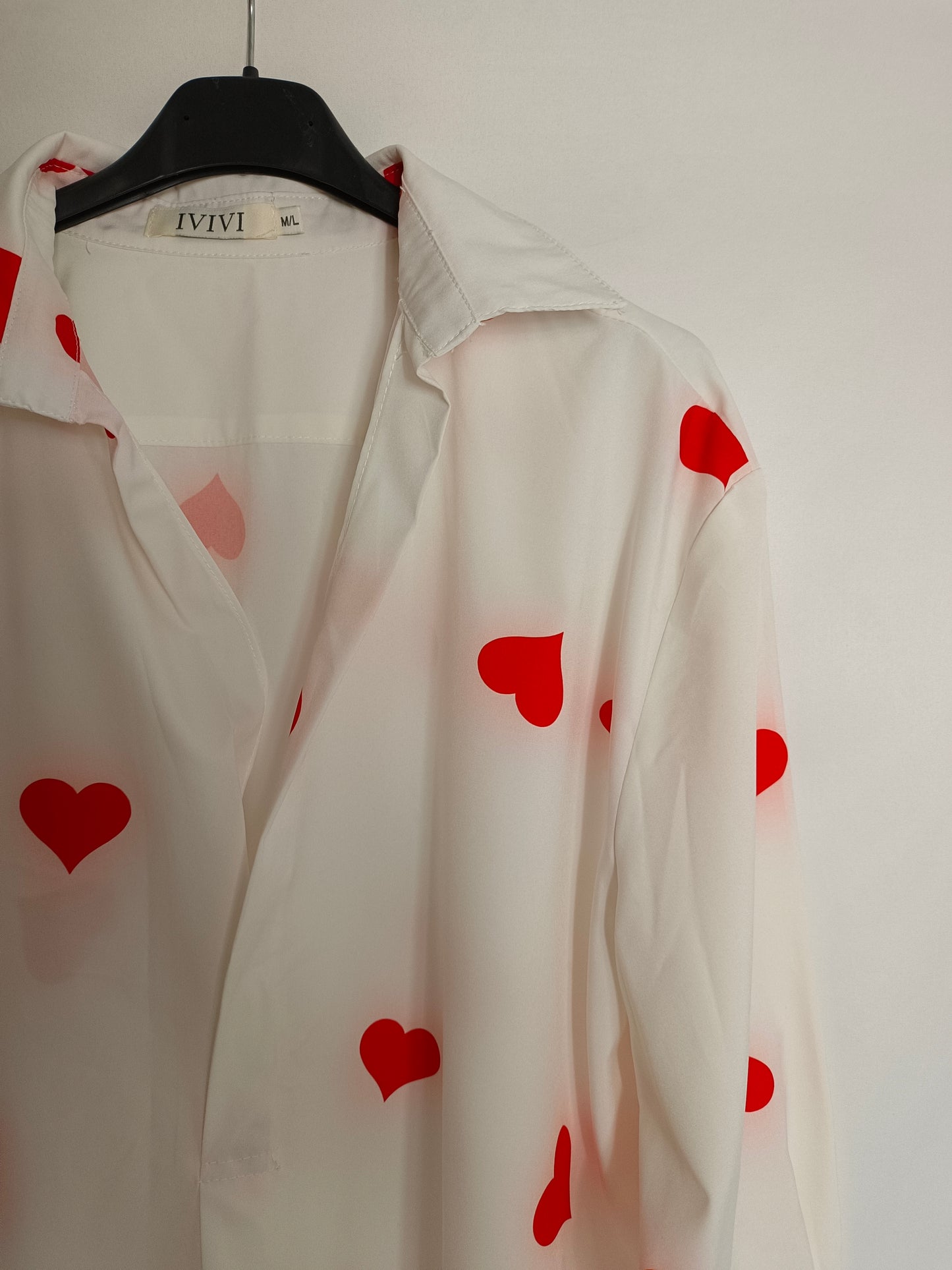 IVIVI. Blusa blanca corazones T.m/l