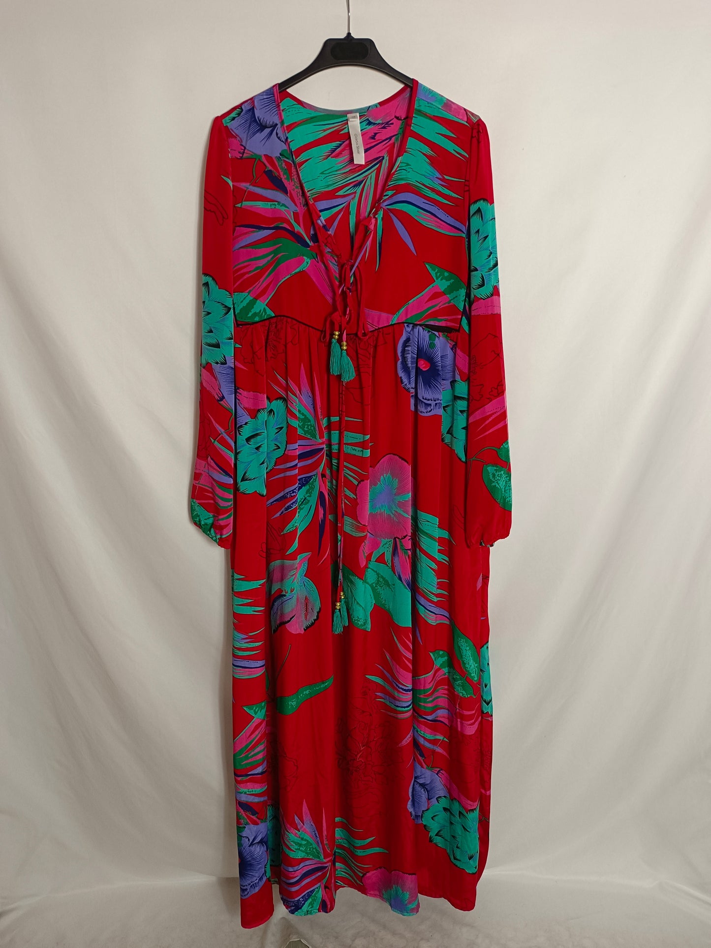 GOLD&SILVER. Vestido largo flores T1(S/M)