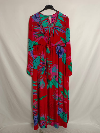 GOLD&SILVER. Vestido largo flores T1(S/M)