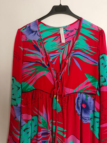 GOLD&SILVER. Vestido largo flores T1(S/M)