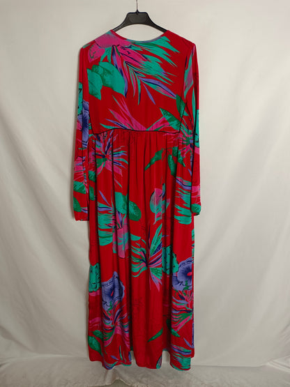 GOLD&SILVER. Vestido largo flores T1(S/M)