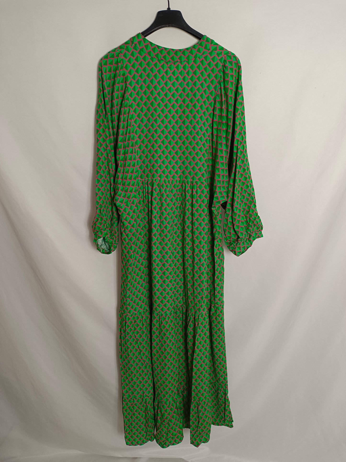 LUANA. Vestido largo verde estampado Tu(s/m)