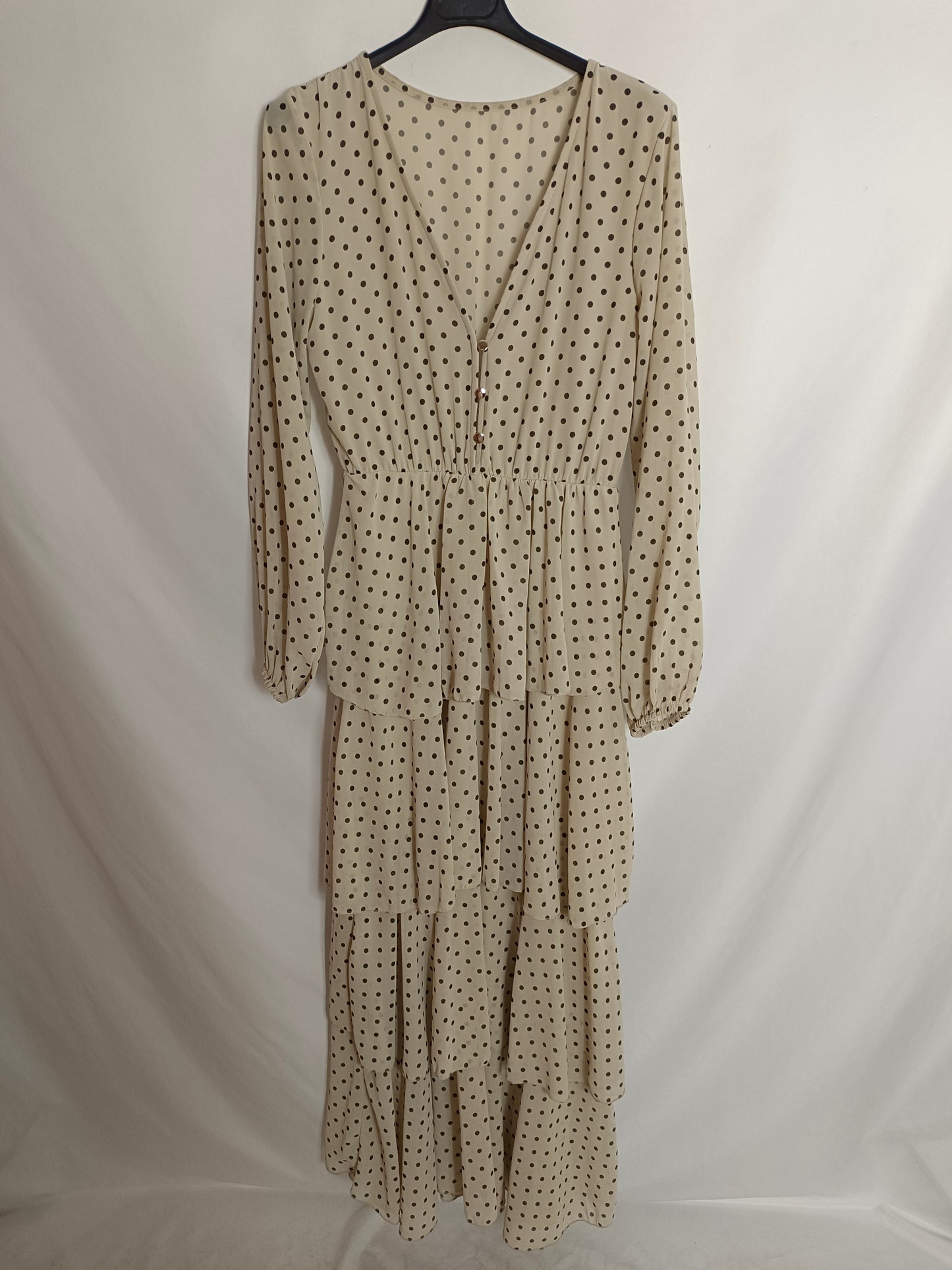 OTRAS. Vestido beige lunares T,u(s/m)