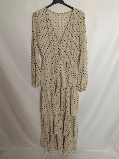 OTRAS. Vestido beige lunares T,u(s/m)