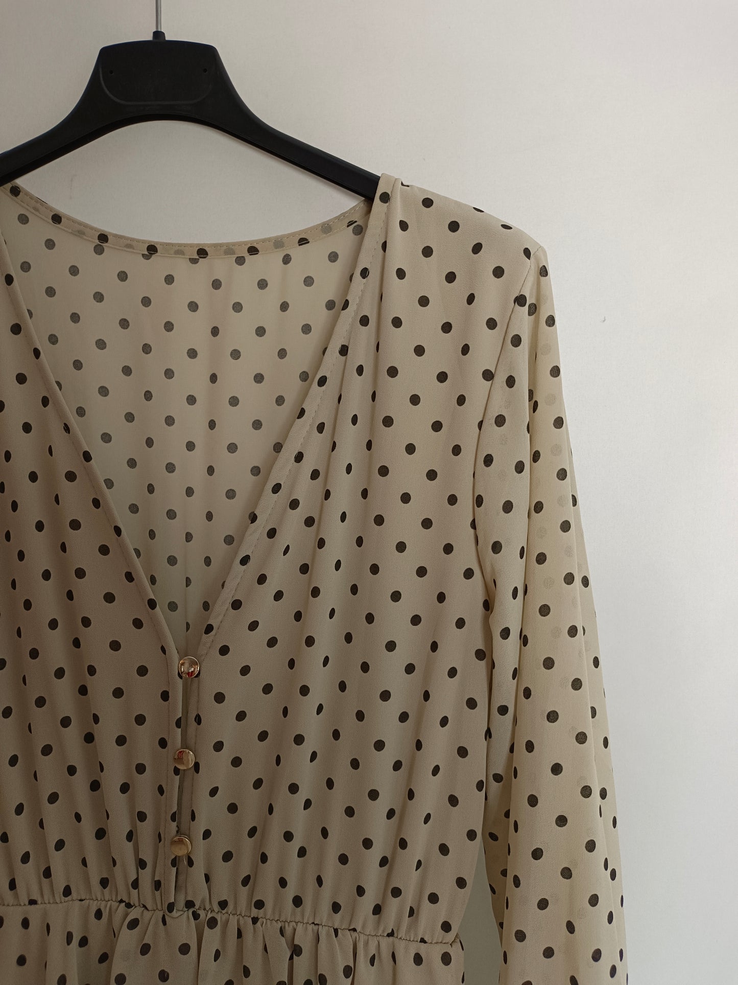 OTRAS. Vestido beige lunares T,u(s/m)