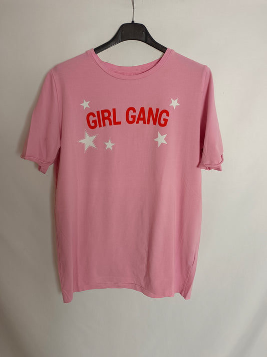 LOAVIES. Camiseta rosa letras" T.u(l)