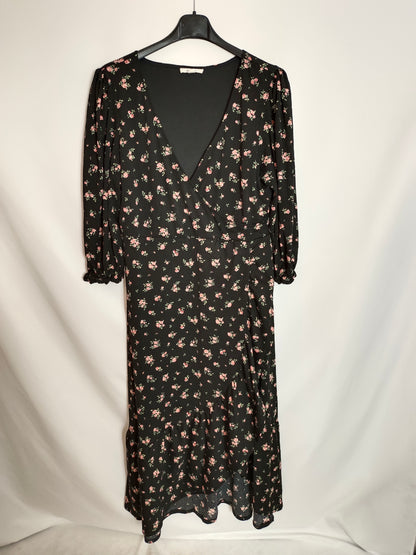 SPRINGFIELD. Vestido negro flores T.xl