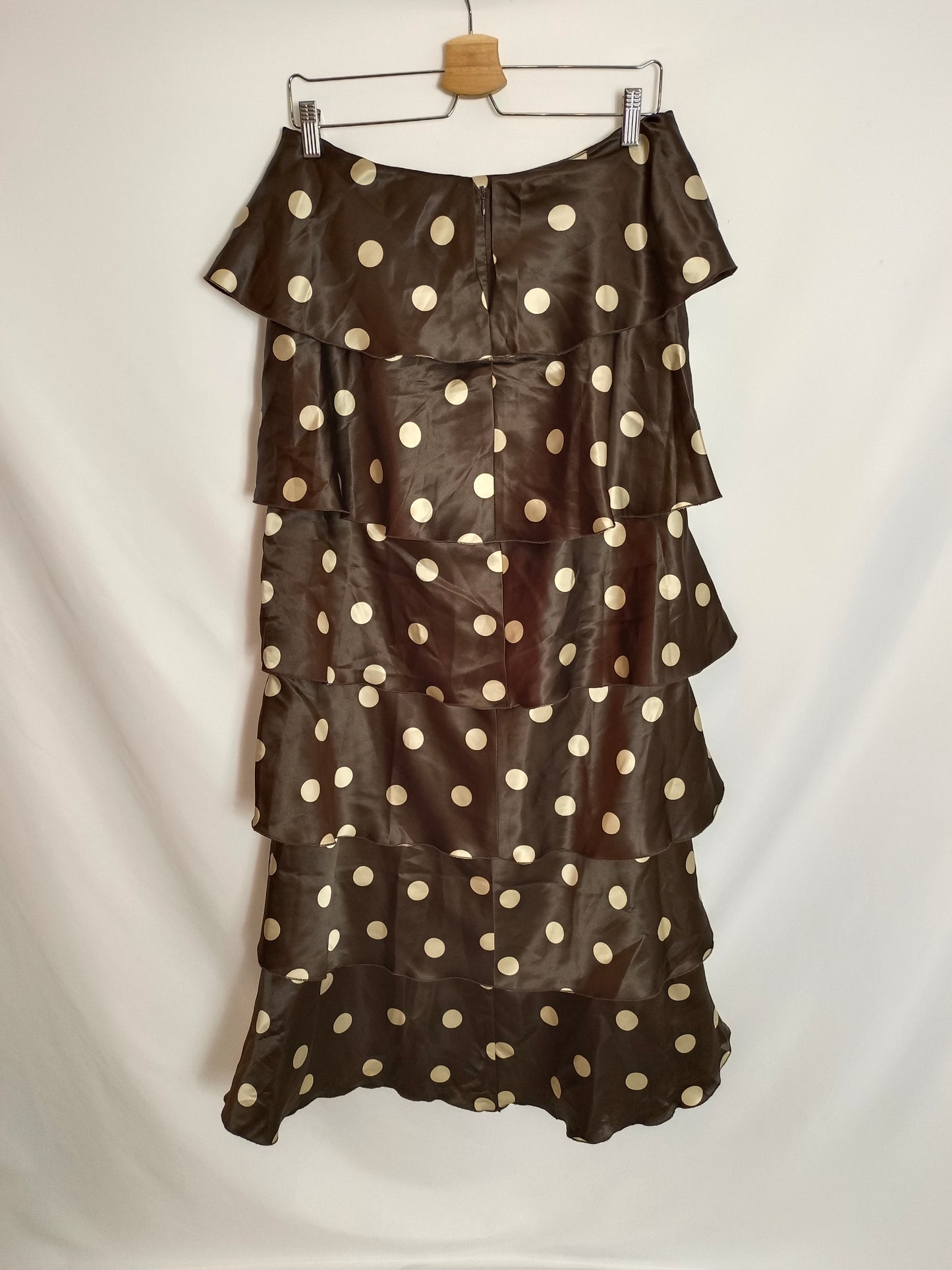 OTRAS. Falda marrón lunares T.u(40)