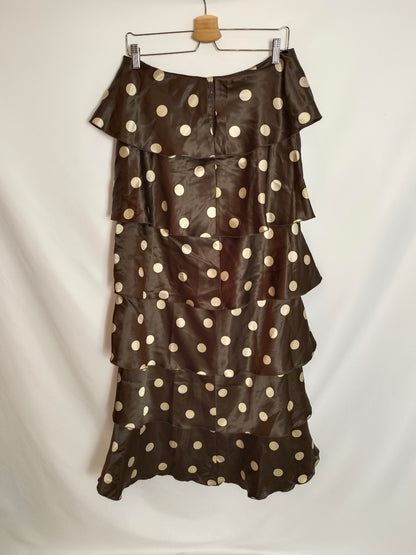 OTRAS. Falda marrón lunares T.u(40)