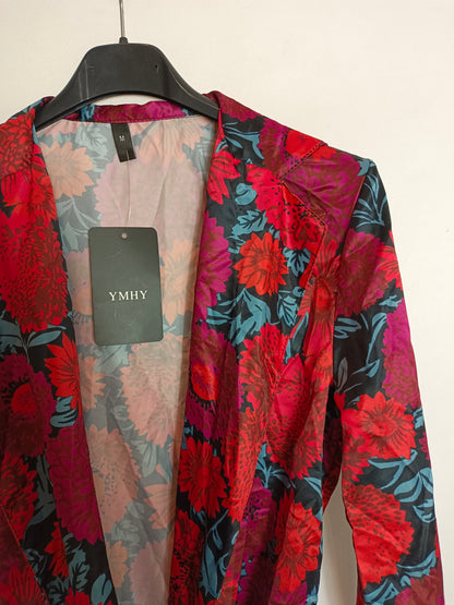 OTHERS. Black bodysuit with red flowers Tm