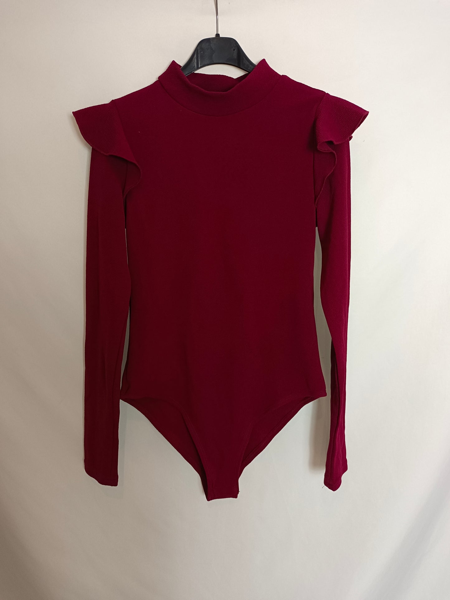 SHEIN. Burgundy Ruffled Tl Bodysuit