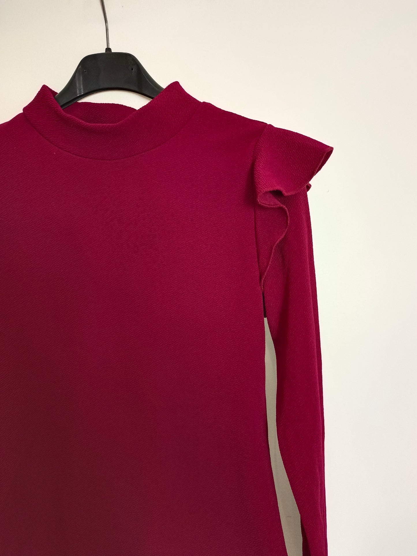 SHEIN. Burgundy Ruffled Tl Bodysuit