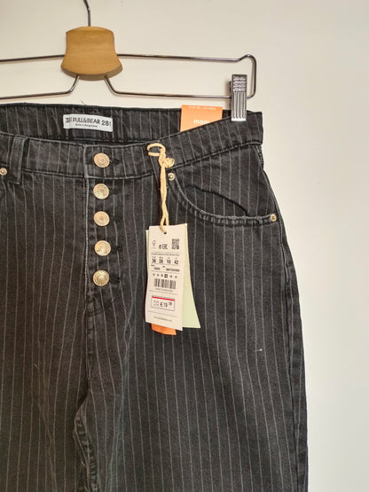 PULL&amp;BEAR. Striped denim trousers, size 38