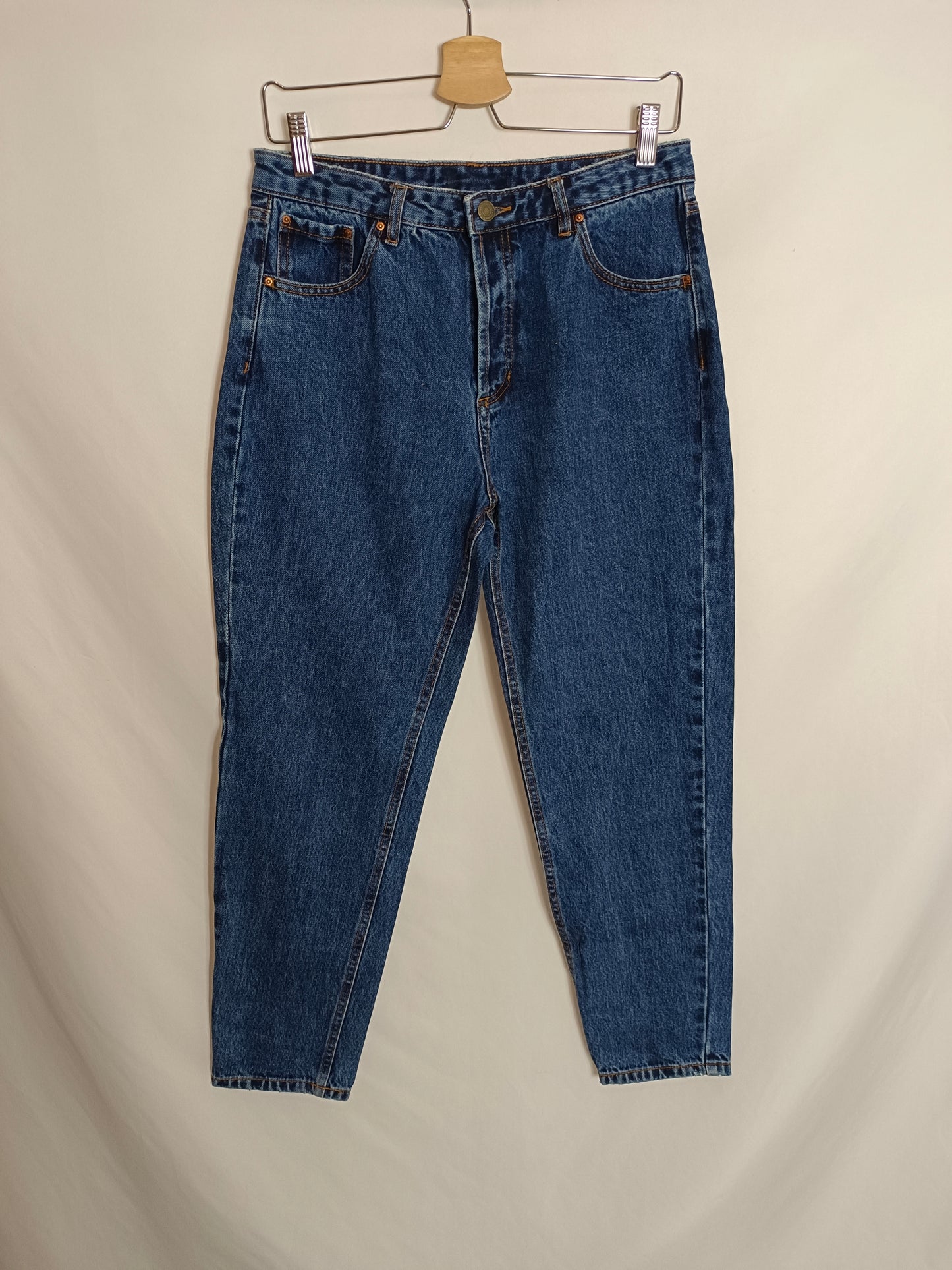 PULL&BEAR.Pantalón denim oscuro  T.u(38)
