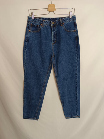 PULL&BEAR.Pantalón denim oscuro  T.u(38)