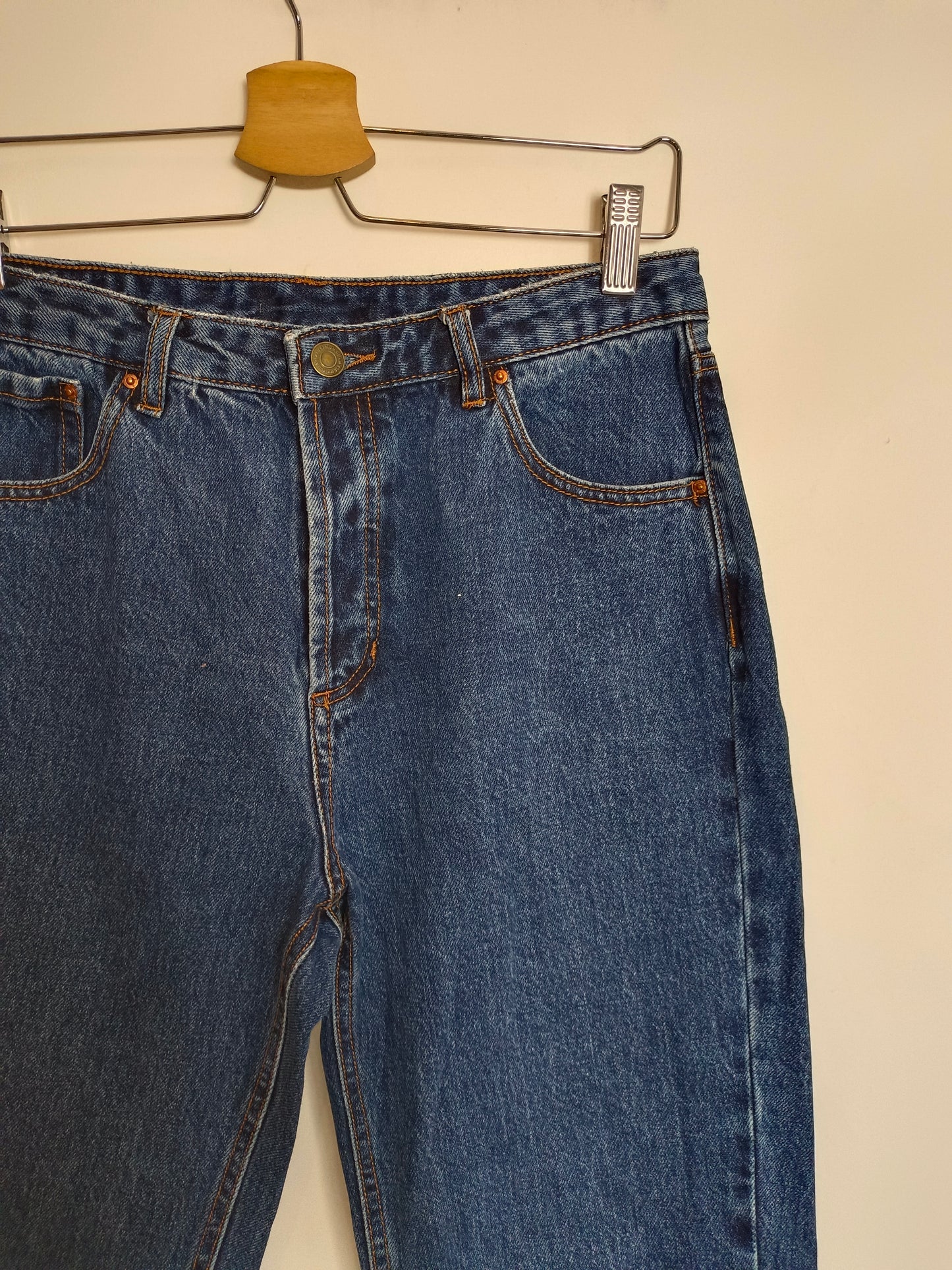 PULL&BEAR.Pantalón denim oscuro  T.u(38)