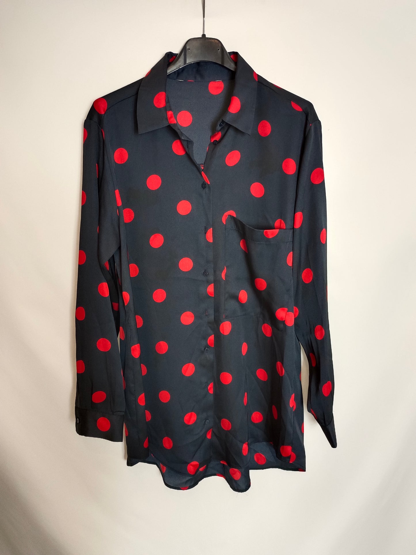 OTRAS. Blusa azul lunares Tu(m/l)