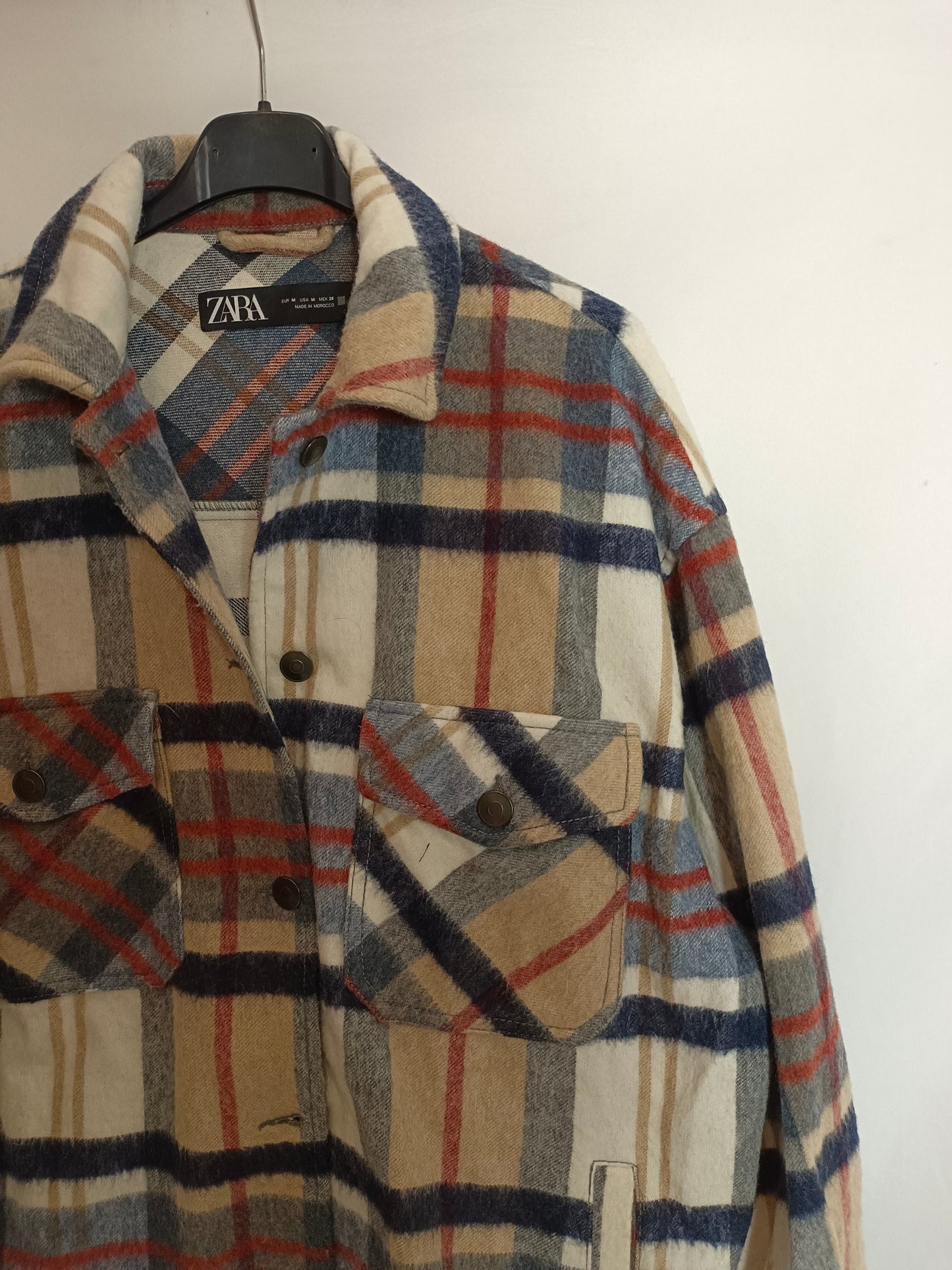 ZARA Chaqueta cuadros franela T.m