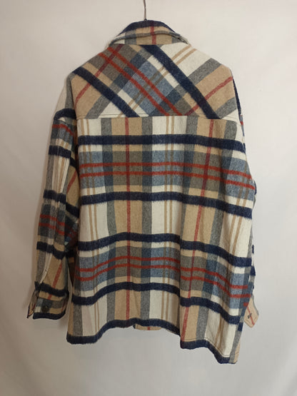 ZARA Chaqueta cuadros franela T.m