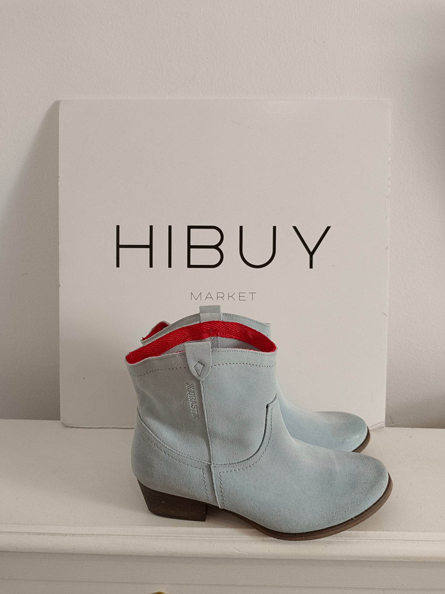 DRASTIK. Botas piel azul T.38(tara)