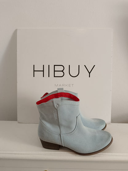 DRASTIK. Botas piel azul T.38(tara)