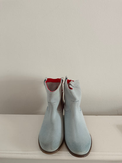 DRASTIK. Botas piel azul T.38(tara)