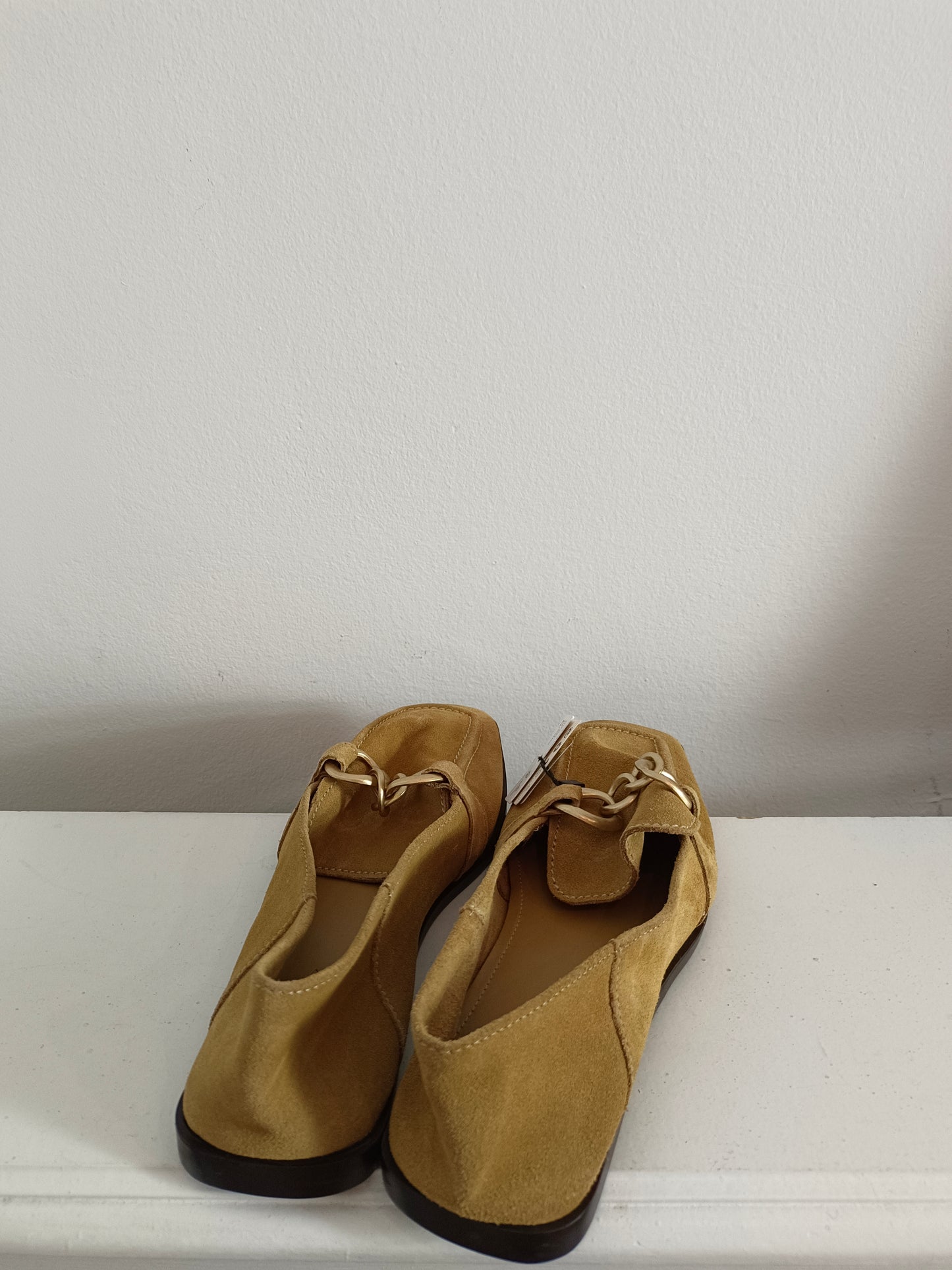 MANGO. Mocasines camel piel T.38
