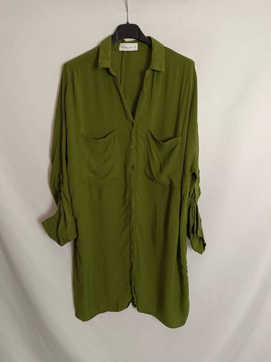LEFTIES. Vestido verde camisero T.s