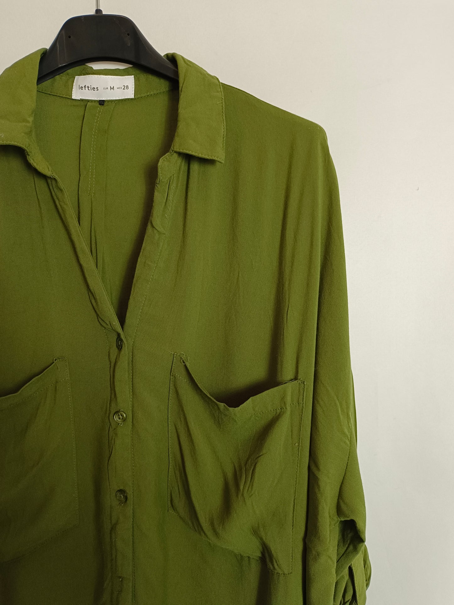 LEFTIES. Vestido verde camisero T.s