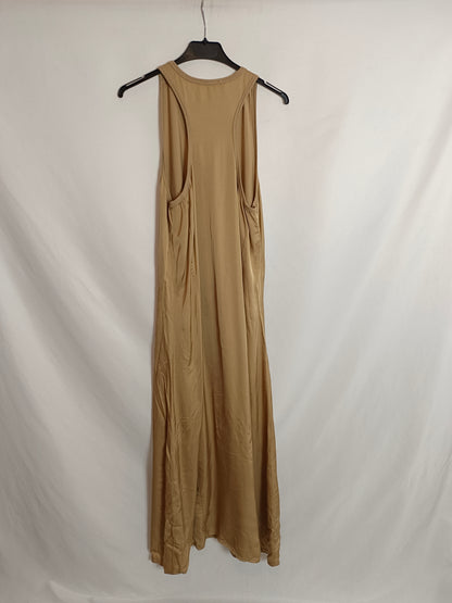 AMEE. Vestido largo camel T.u(s/m)