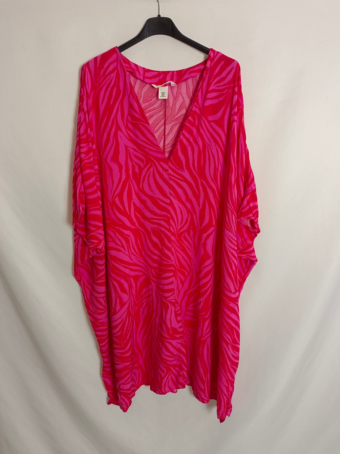 H&M. Vestido rosa caftán T.m/l