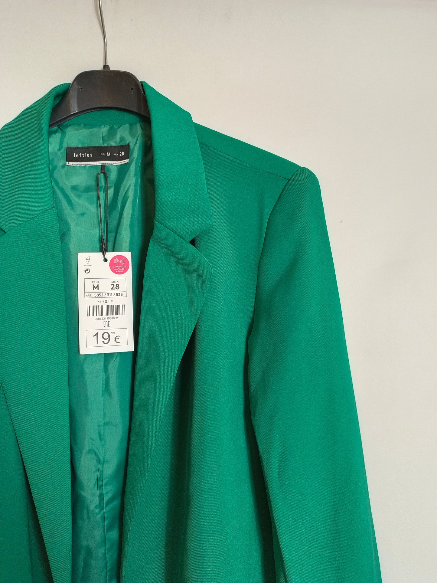 LEFTIES. Blazer verde fluida T.m