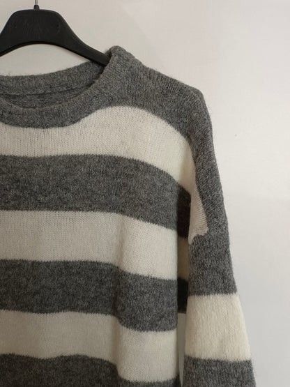 OTRAS. Jersey gris y blanco rayas TU(xs)