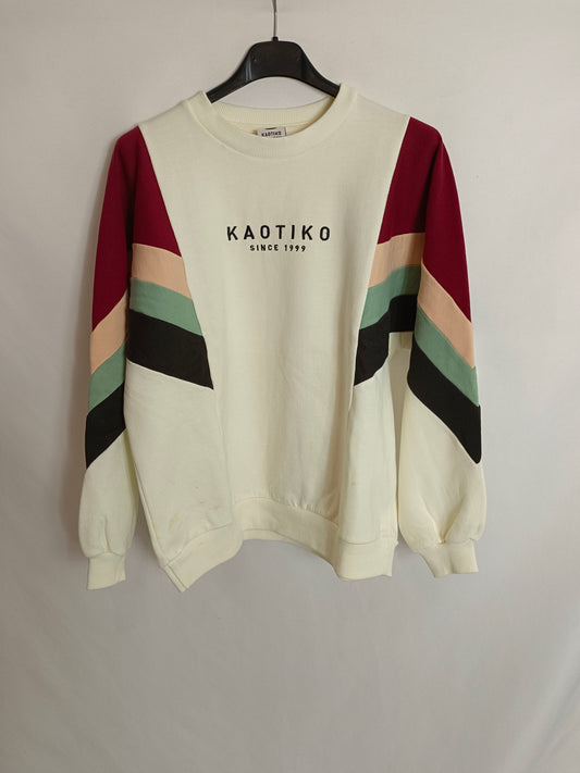 KAOTIKO. Sudadera beige rayas T.s