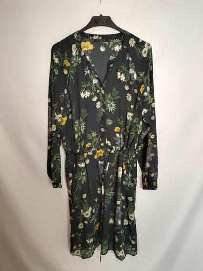 CORTEFIEL. Black floral dress TM